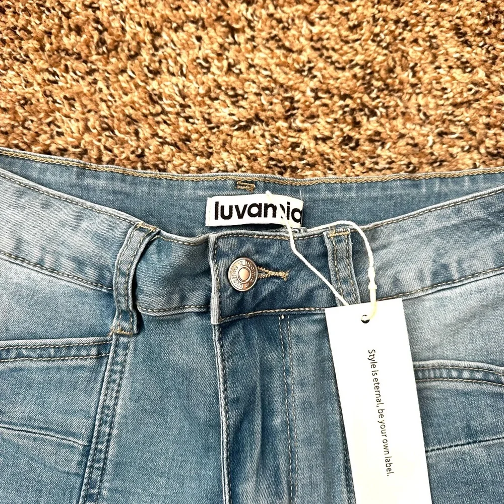 Luvamia Women's Light Blue Jean Shorts - Picture 2 of 5